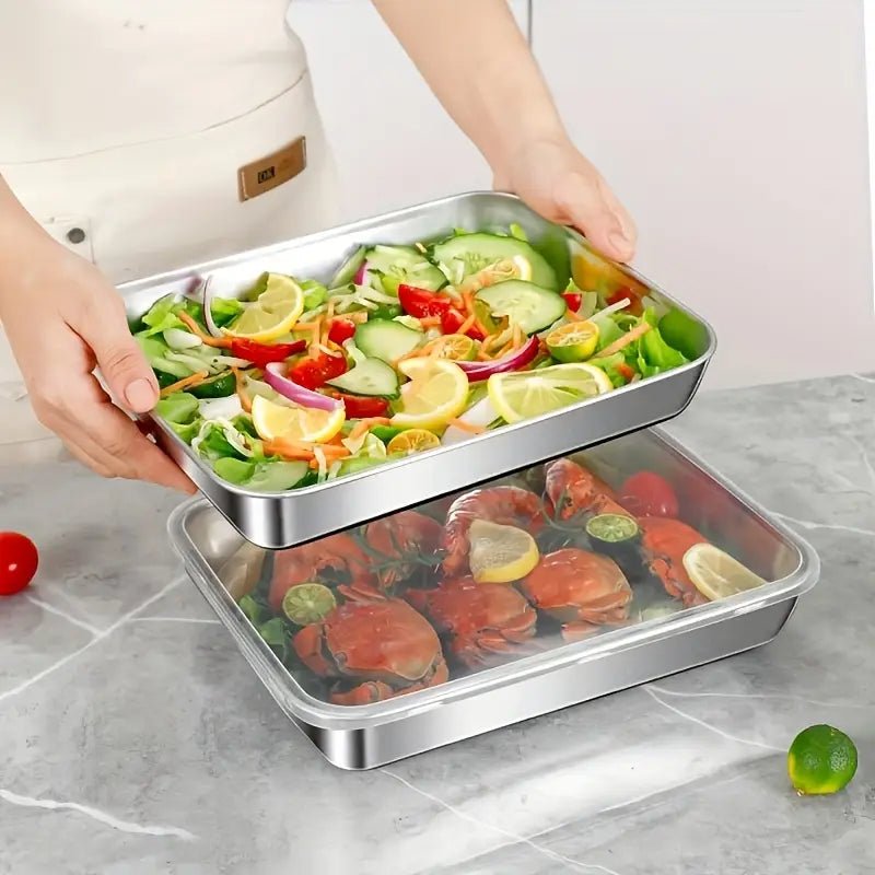 PureForm Luxe Stainless Steel Food Storage Set – Elegant Stackable Containers for Fresh & Organized Living - All Around Casa