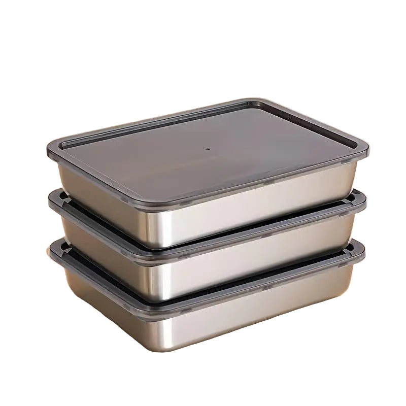 PureForm Luxe Stainless Steel Food Storage Set – Elegant Stackable Containers for Fresh & Organized Living - All Around Casa