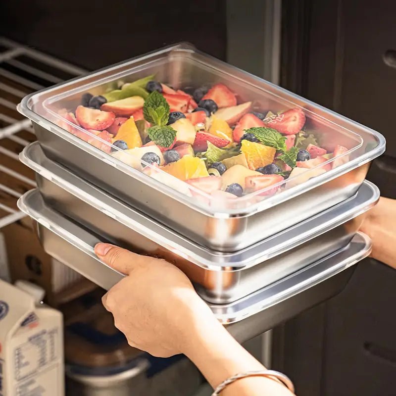 PureForm Luxe Stainless Steel Food Storage Set – Elegant Stackable Containers for Fresh & Organized Living - All Around Casa