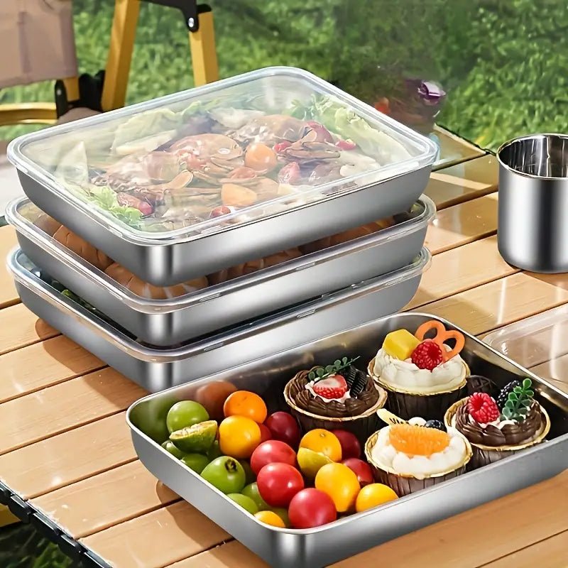PureForm Luxe Stainless Steel Food Storage Set – Elegant Stackable Containers for Fresh & Organized Living - All Around Casa