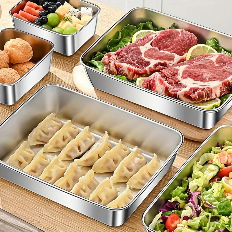 PureForm Luxe Stainless Steel Food Storage Set – Elegant Stackable Containers for Fresh & Organized Living - All Around Casa