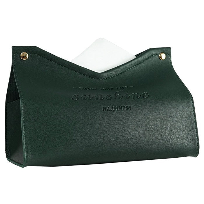SereneHaven Chic Tissue Holder – Elegant Leather Accent for Modern Living - All Around Casa