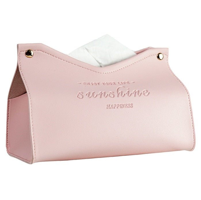 SereneHaven Chic Tissue Holder – Elegant Leather Accent for Modern Living - All Around Casa