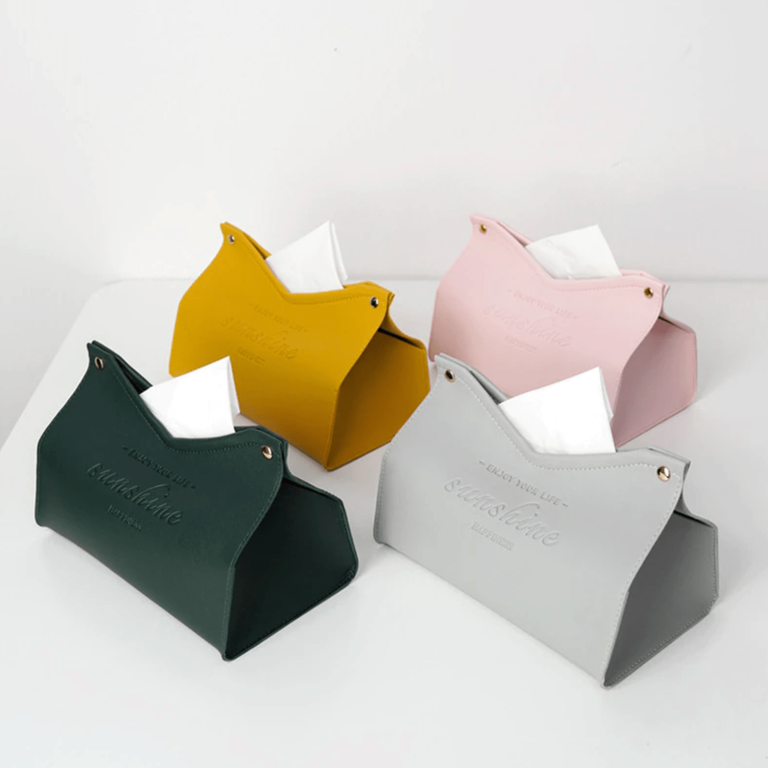 SereneHaven Chic Tissue Holder – Elegant Leather Accent for Modern Living - All Around Casa
