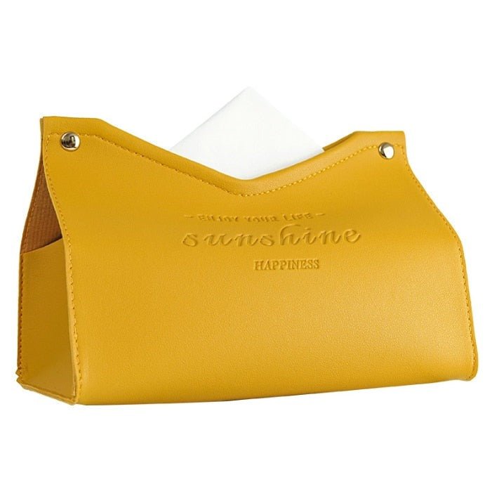 SereneHaven Chic Tissue Holder – Elegant Leather Accent for Modern Living - All Around Casa