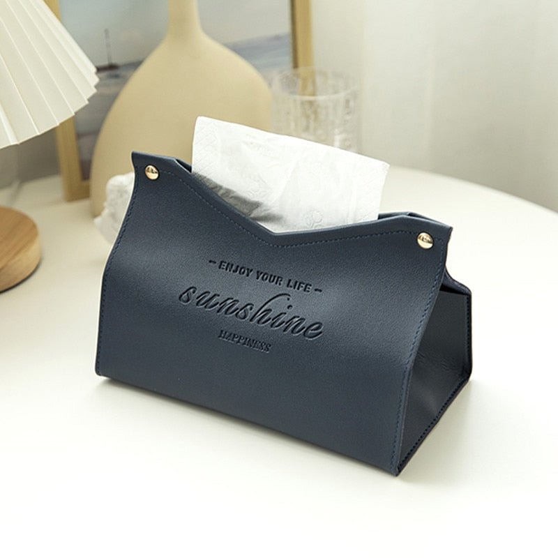 SereneHaven Chic Tissue Holder – Elegant Leather Accent for Modern Living - All Around Casa
