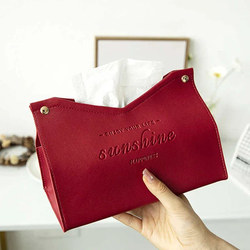 SereneHaven Chic Tissue Holder – Elegant Leather Accent for Modern Living - All Around Casa