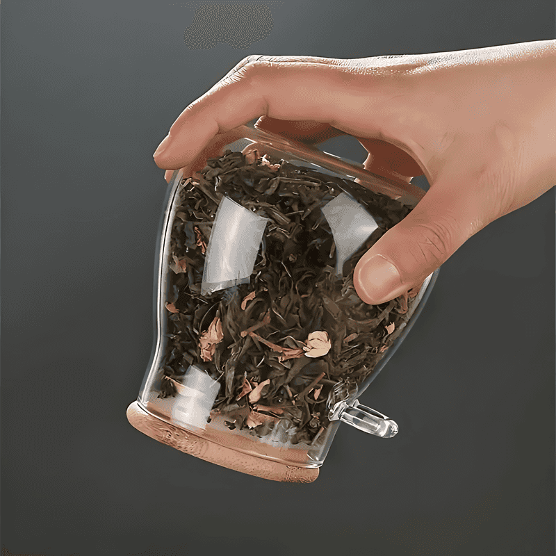 SereniJar Elegant Glass Storage Jar with Bamboo Lid for a Minimalist Kitchen - All Around Casa