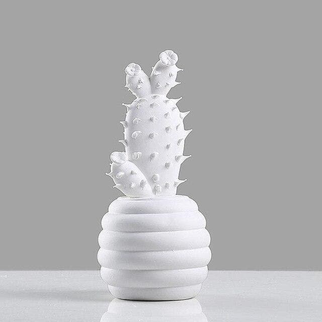 SerenityBloom Elegant Porcelain Cactus Sculptures for a Modern Zen Interior - All Around Casa
