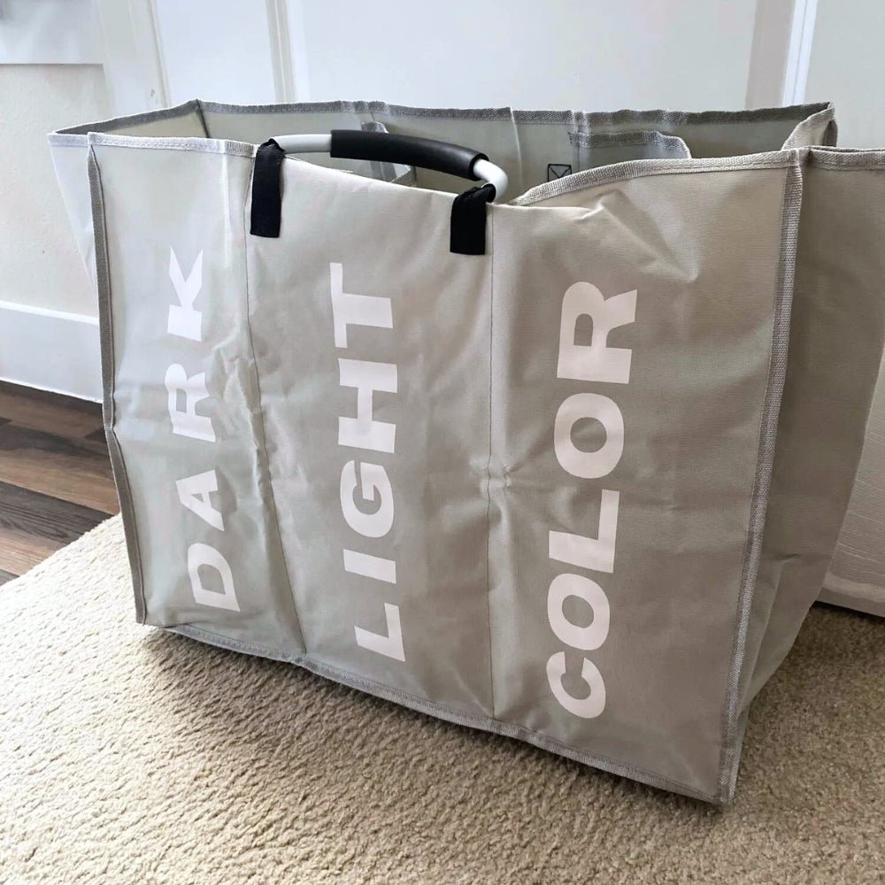 SortEase Luxe Triple Laundry Hamper – Elegant Organizer for Effortless Laundry Days - All Around Casa