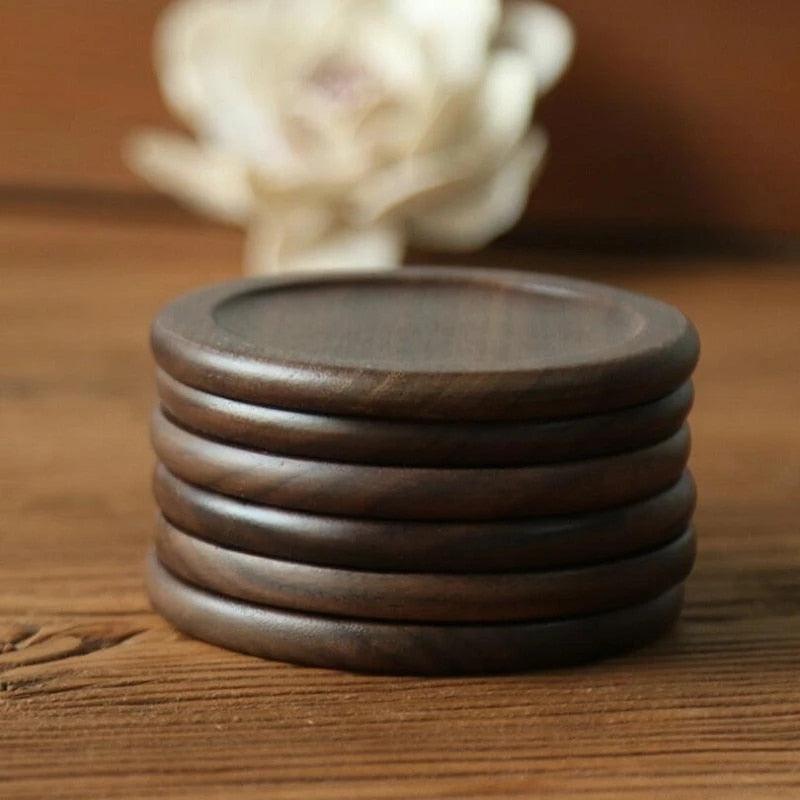 TerraLuxe Wooden Coasters Set – Elegant Tabletop Protection with Natural Charm - All Around Casa