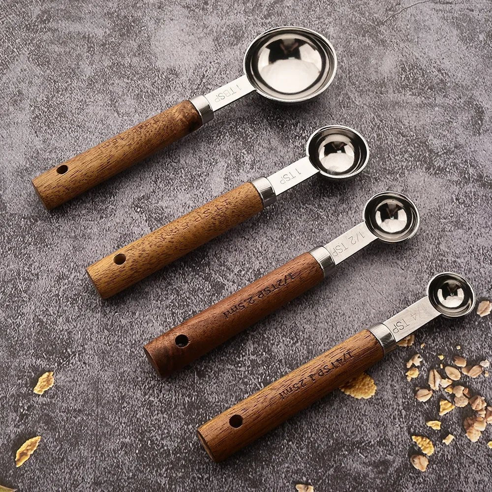 TimberCraft Luxe Measuring Cup Set with Stainless Precision - All Around Casa