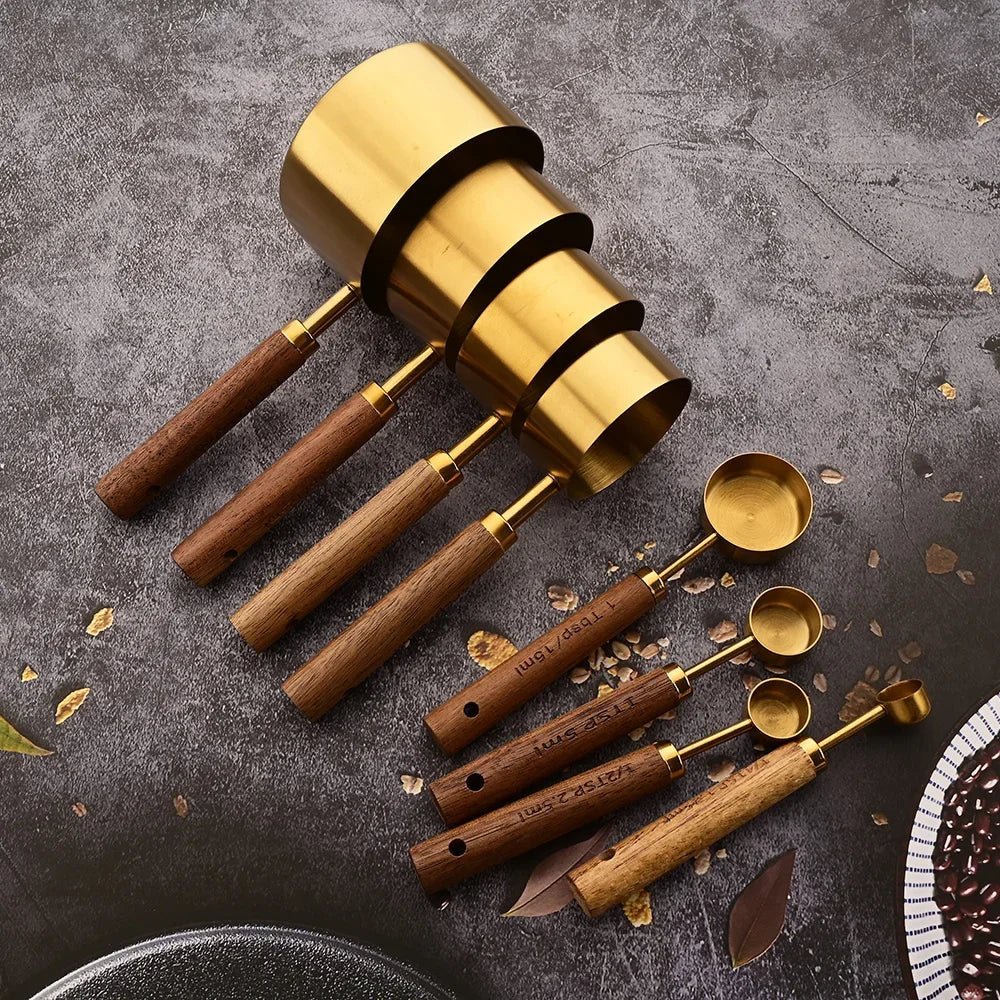 TimberCraft Luxe Measuring Cup Set with Stainless Precision - All Around Casa