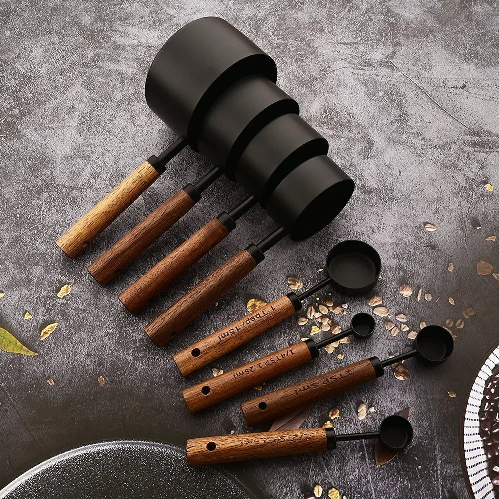 TimberCraft Luxe Measuring Cup Set with Stainless Precision - All Around Casa
