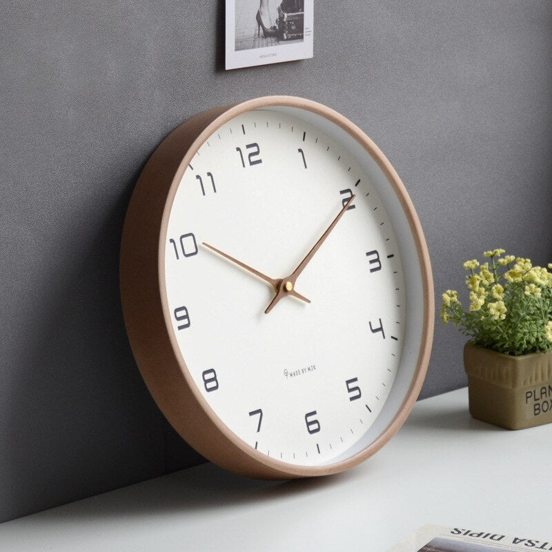 TimberHush Elegant Wooden Wall Clock – Silent Scandinavian Style for Serene Interiors - All Around Casa
