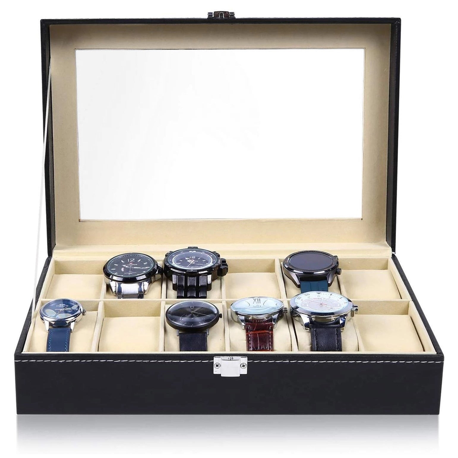 TimeHaven Luxe Leather Watch Case for Elegant Display & Protection - All Around Casa