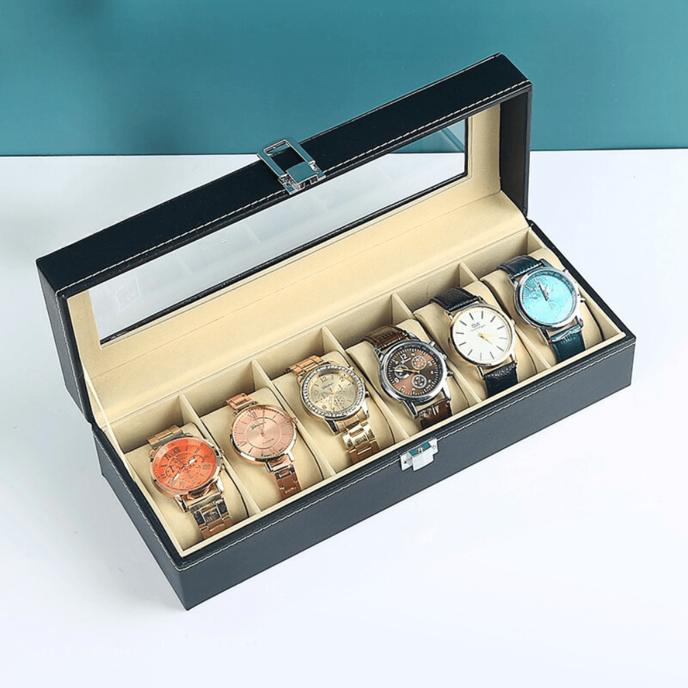 TimeHaven Luxe Leather Watch Case for Elegant Display & Protection - All Around Casa