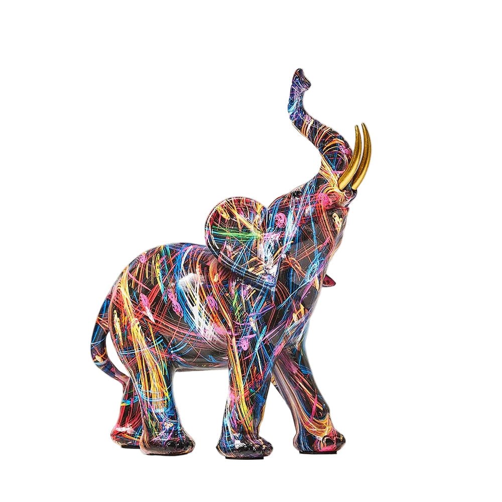 UrbanMuse Vibrant Graffiti Elephant Sculpture for Modern Interiors - All Around Casa