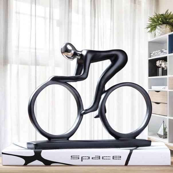 Velaro Grace Nordic Cyclist Sculpture – Modern Art Accent for Contemporary Interiors - All Around Casa