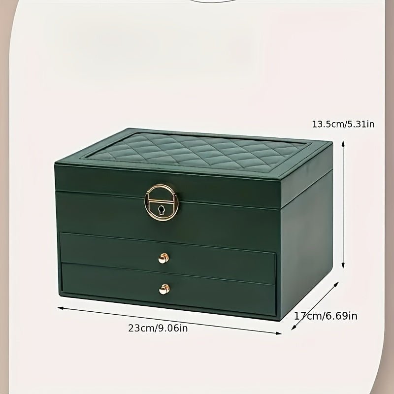 Velora Luxe Jewelry Organizer – Elegant Leather Box with Drawers for Timeless Storage - All Around Casa