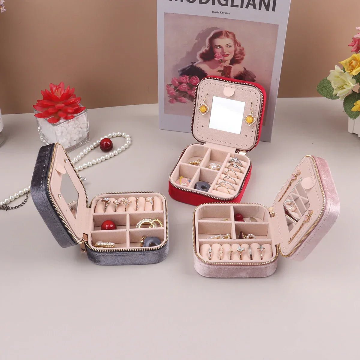 Veloura Elegant Jewelry Box – Chic Organizer for Travel & Home - All Around Casa