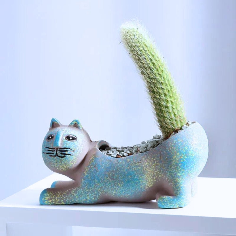 WhiskerBloom Elegant Ceramic Planters for Playful Greenery Charm - All Around Casa