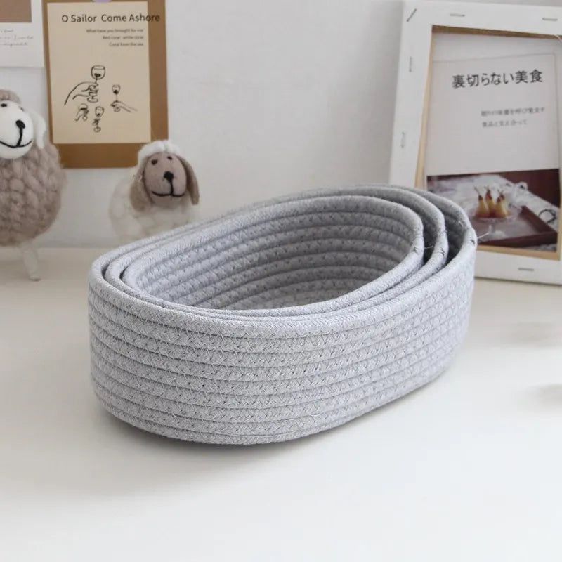 WovenAura Chic Cotton Rope Storage Baskets for a Minimalist & Organized Home - All Around Casa