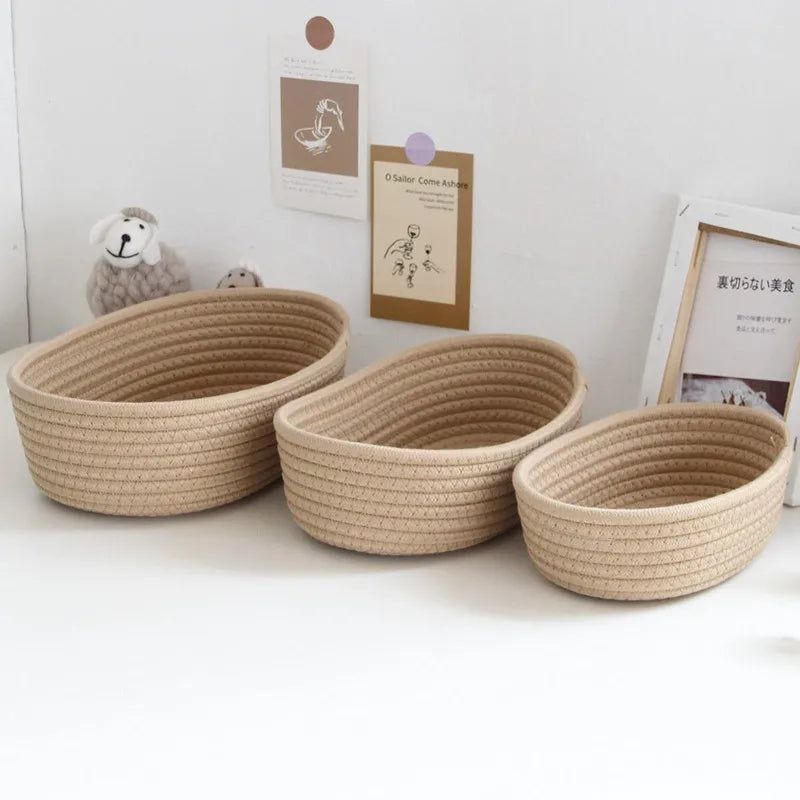 WovenAura Chic Cotton Rope Storage Baskets for a Minimalist & Organized Home - All Around Casa