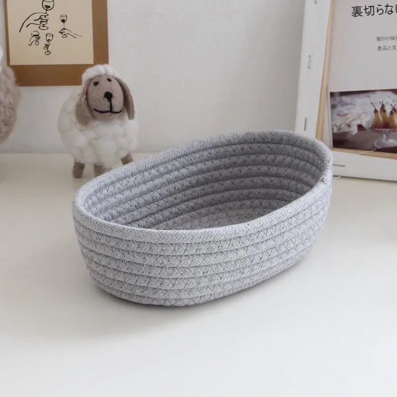 WovenAura Chic Cotton Rope Storage Baskets for a Minimalist & Organized Home - All Around Casa