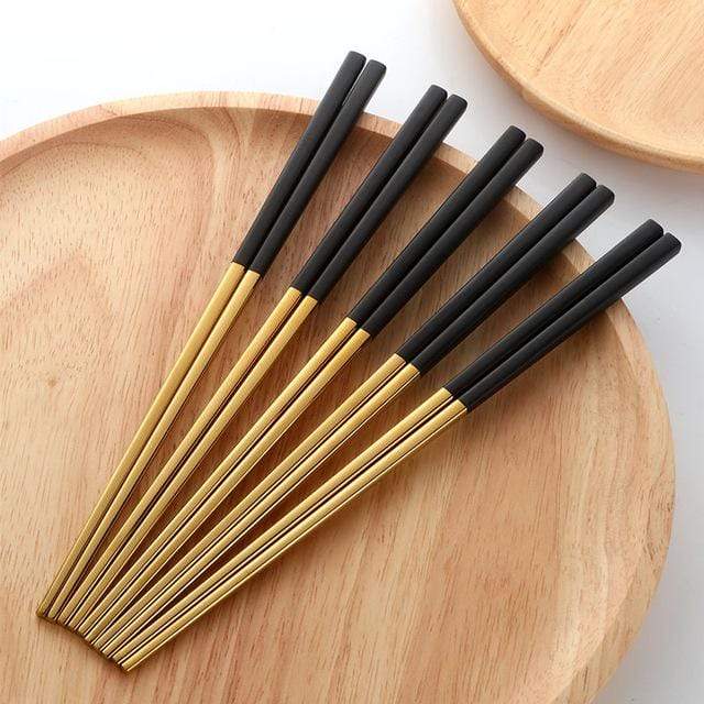 Zenith Dine Elegant Stainless Steel Chopstick Set for Contemporary Tables - All Around Casa