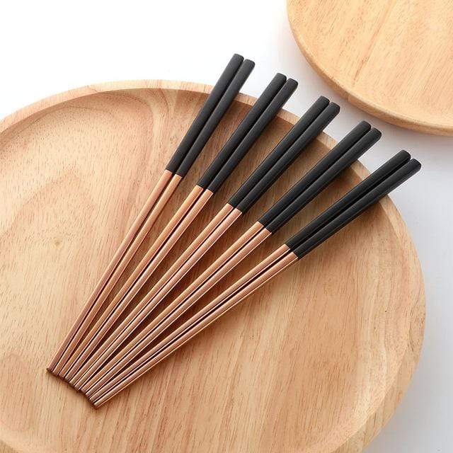 Zenith Dine Elegant Stainless Steel Chopstick Set for Contemporary Tables - All Around Casa