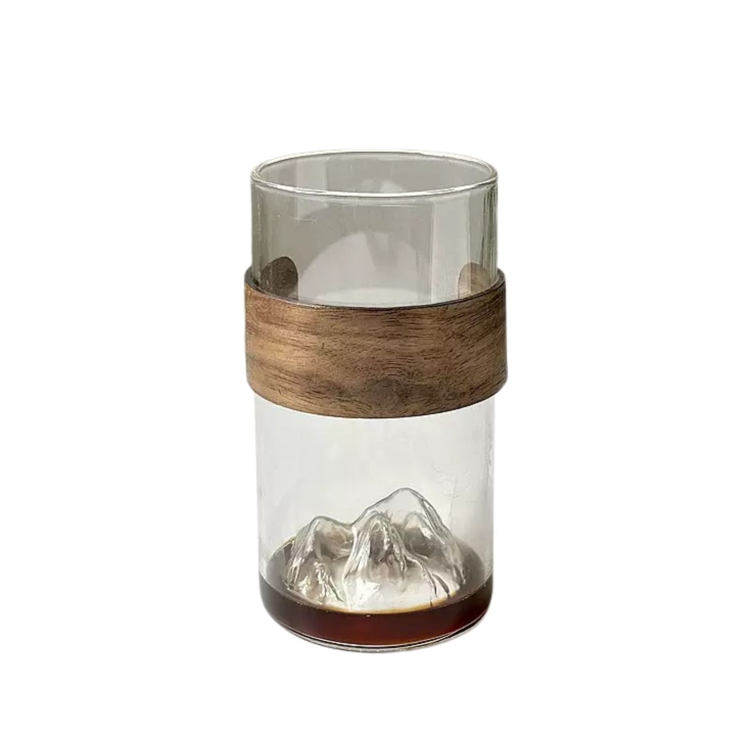 ZenPeak Mountain Glass – Japanese - Inspired Tea & Coffee Cup with Wooden Grip - All Around Casa