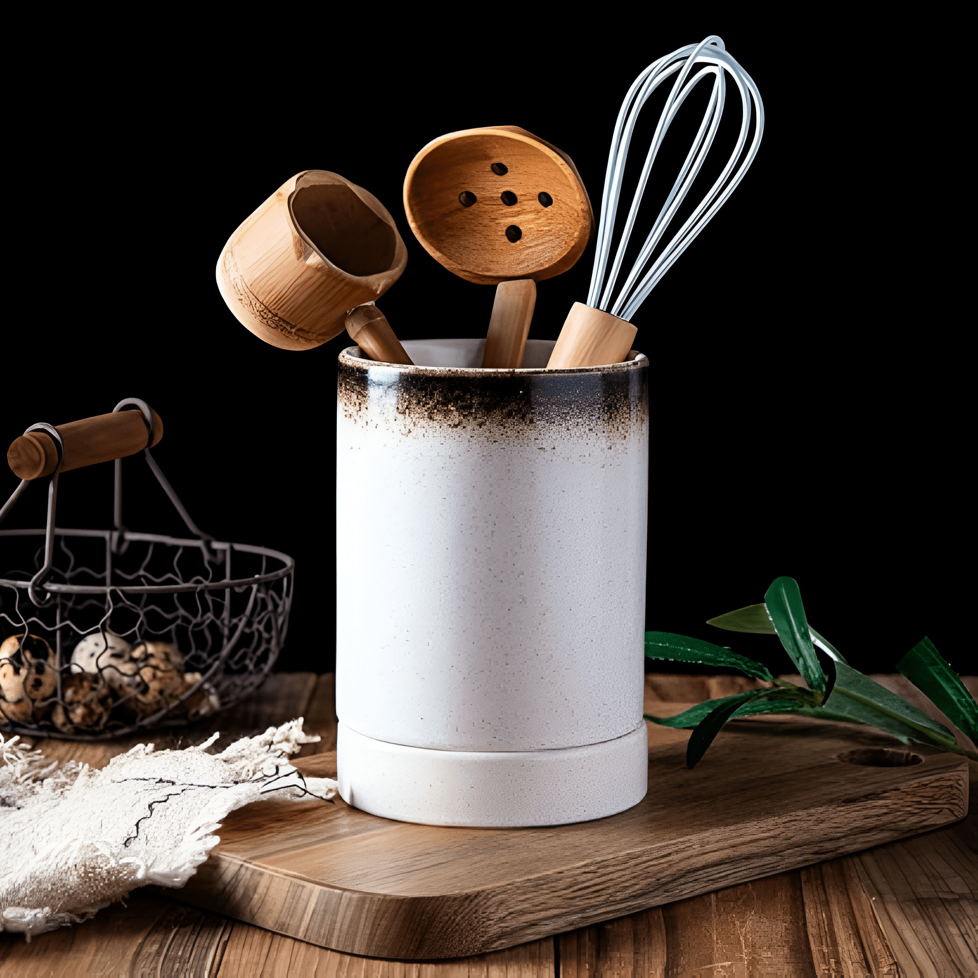 ZenVase Elegant Ceramic Utensil Holder for a Refined Kitchen - All Around Casa