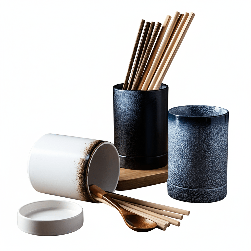 ZenVase Elegant Ceramic Utensil Holder for a Refined Kitchen - All Around Casa